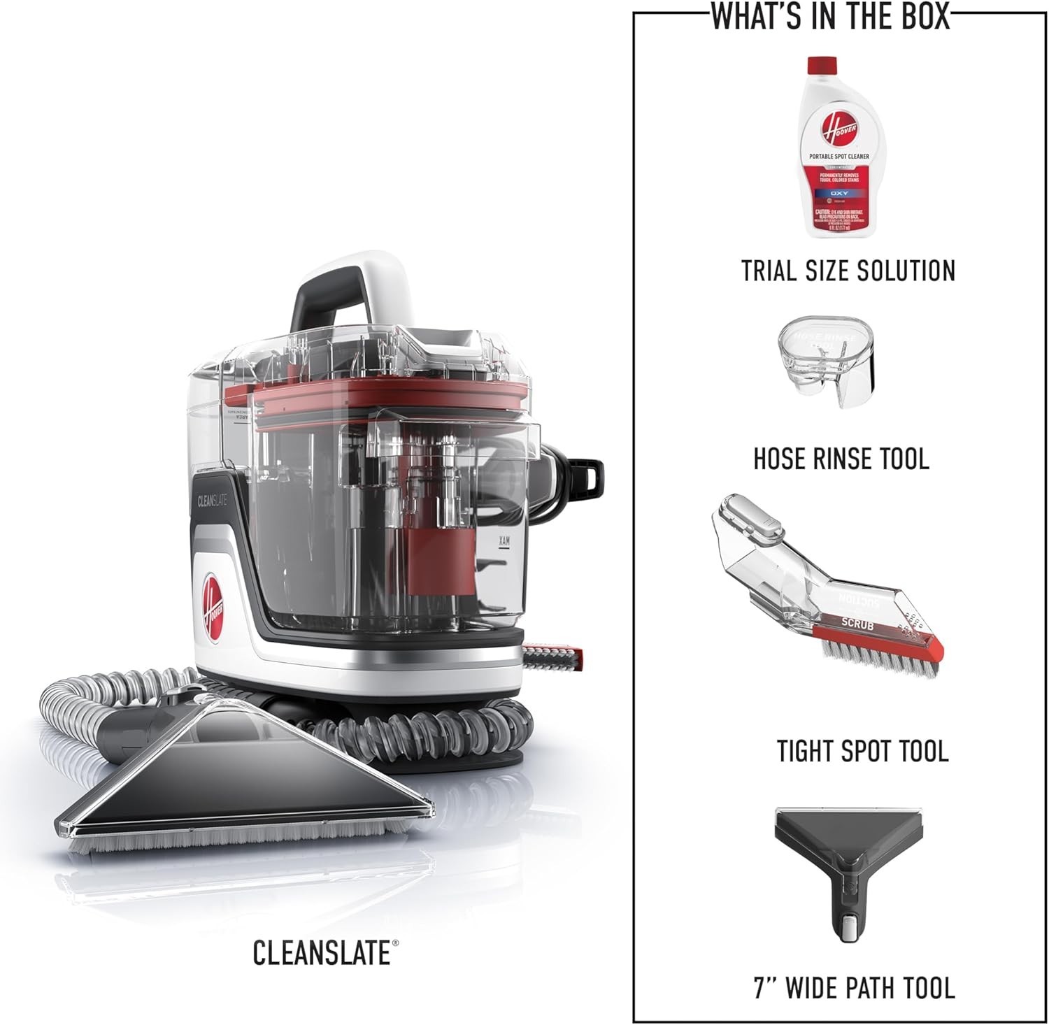 CleanSlate Plus Portable Carpet + Upholstery Spot Cleaner Machine, Powerful Suct