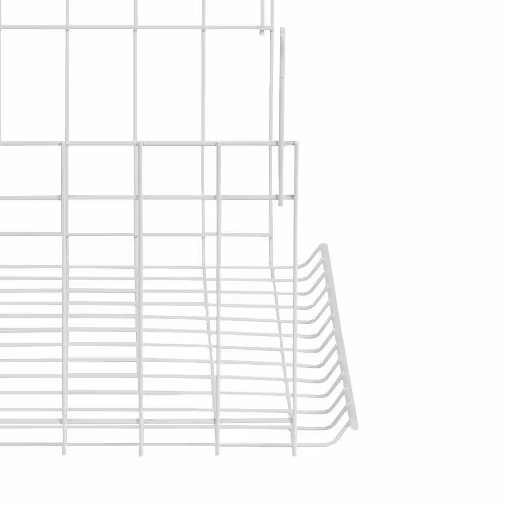 7.8 In. H X 17 In. W White Steel 1-Drawer Wide Mesh Wire Basket Free Shipping Ne