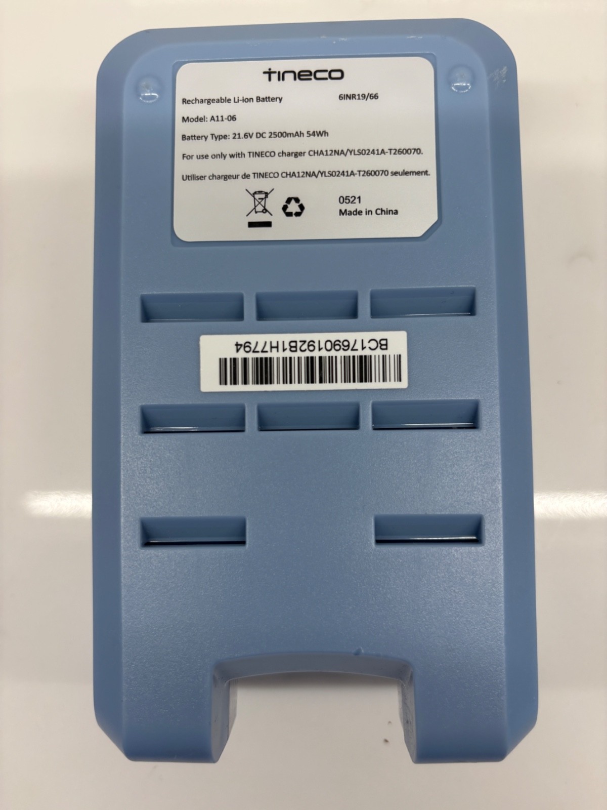 Tineco: A11-06 Hero Battery Replacements Li-ion 21.6v, A11 Space Blue.