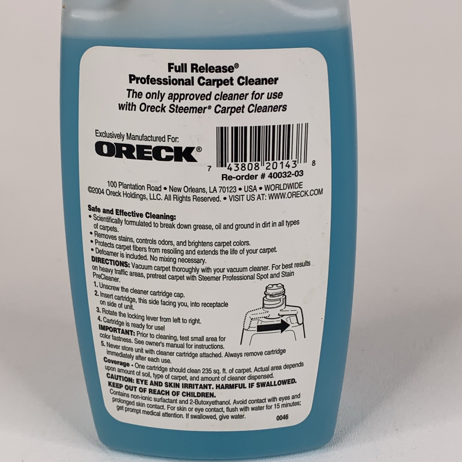 Oreck Professional Full Release Carpet & Hard Floor Cleaner 16 fl oz Steemer New