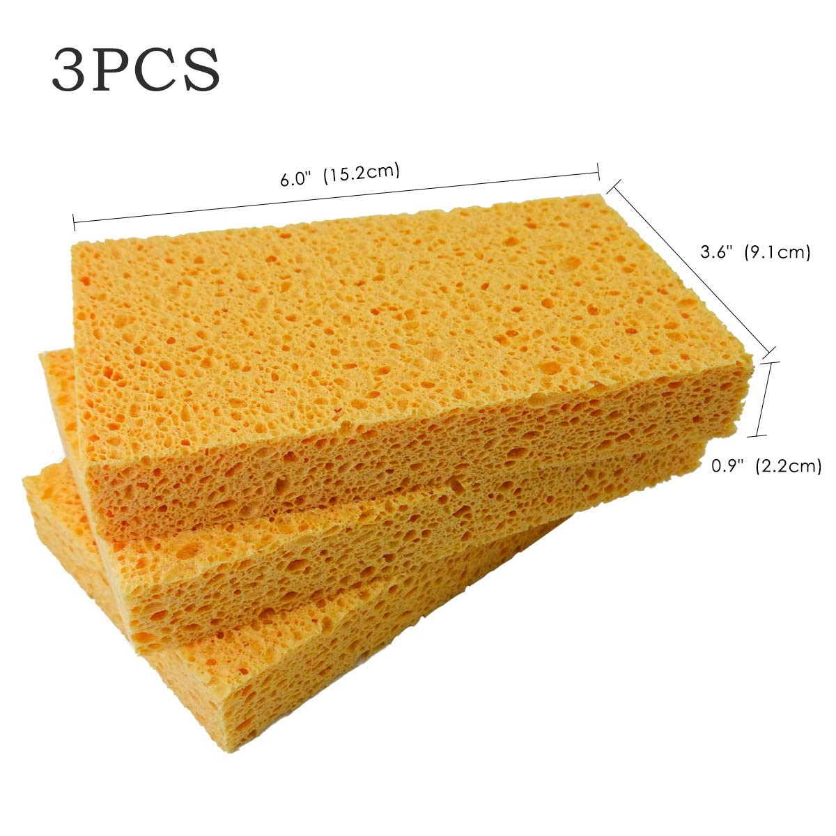 6 x 3.6 x 0.9 Inch JK SP-T22 Large Sponge Kitchen Sponges Handy SpongesCellulose