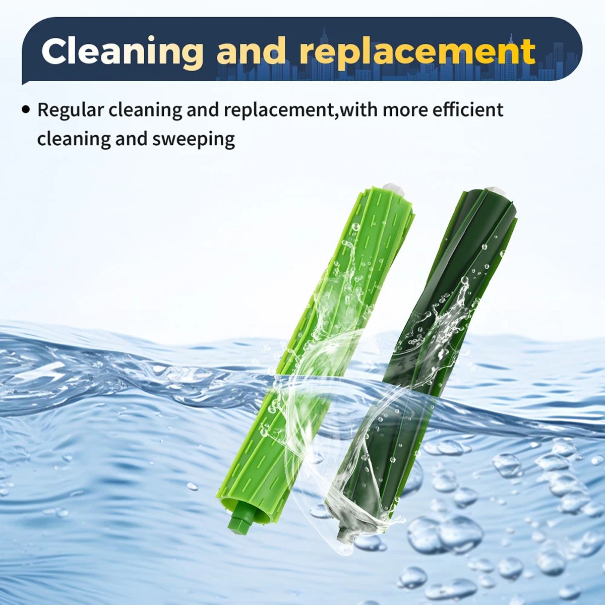 4 Sets Replacement Rubber Roller Brushes for iRobot Roomba E & I & J Series i7