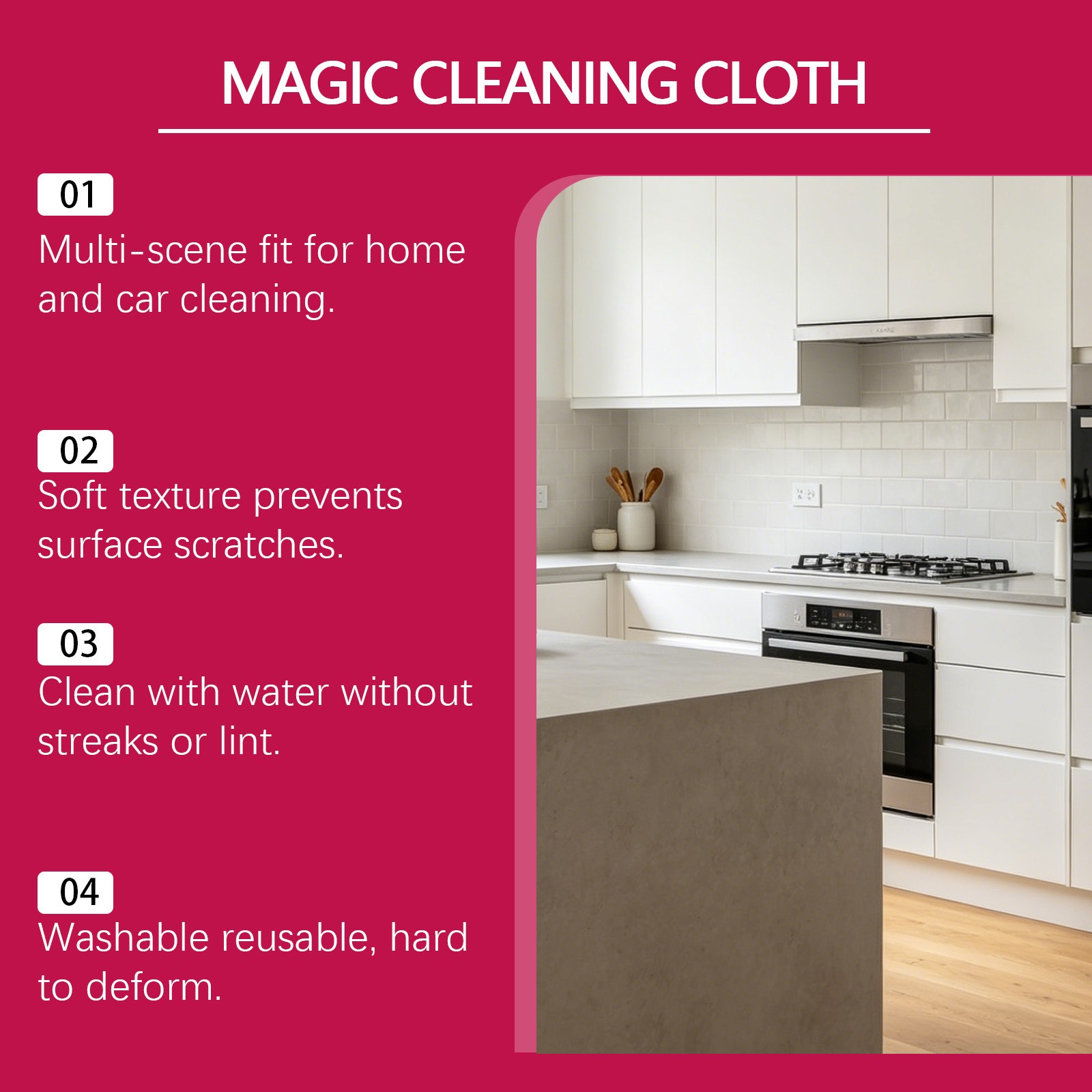 Genie Magic Cleaning Cloth 6-18Pack,Microfiber Cleaning Cloths,Reusable Cleaning