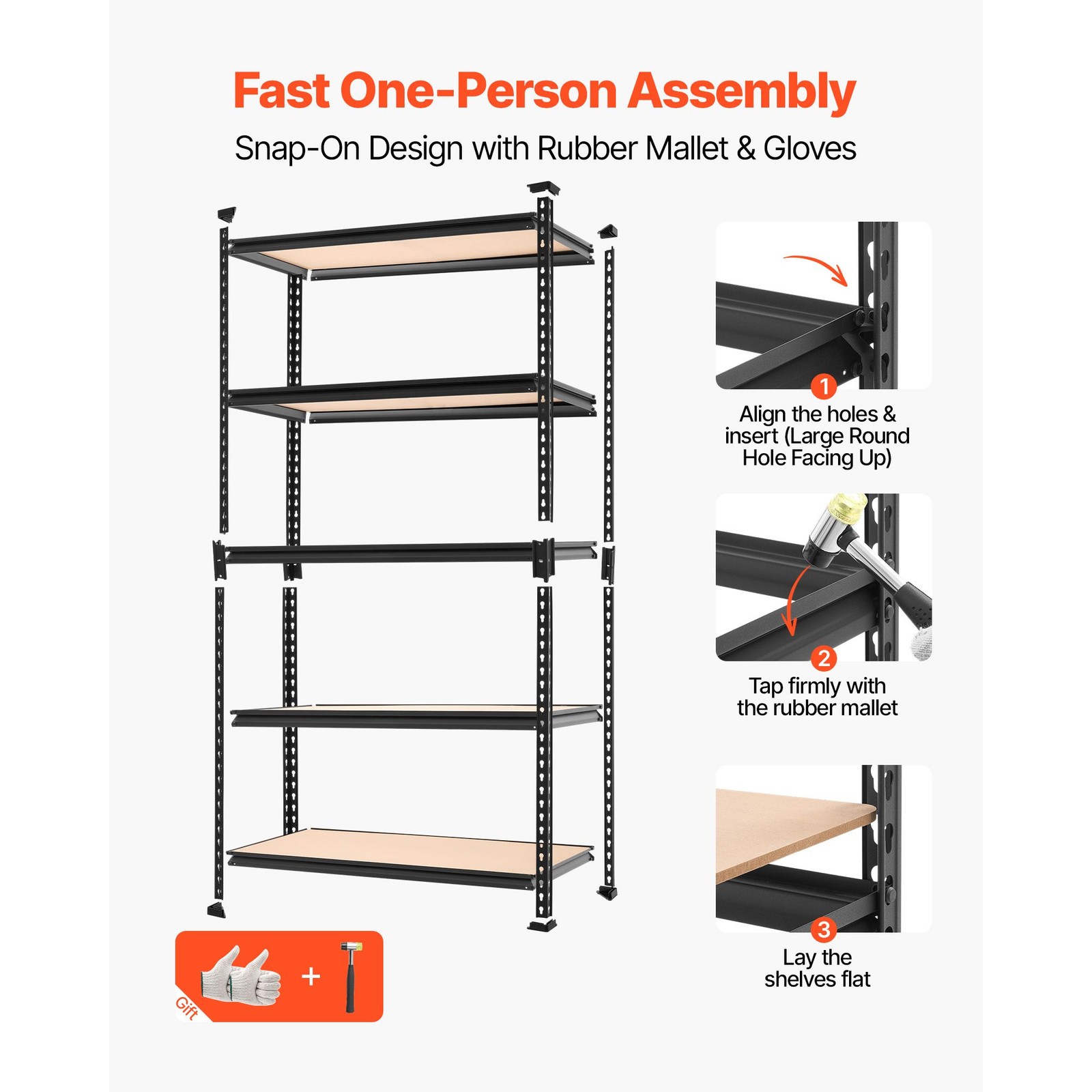 5-Tier Metal Shelving 2000lb Cap 36x16x71in Adjustable Utility Rack