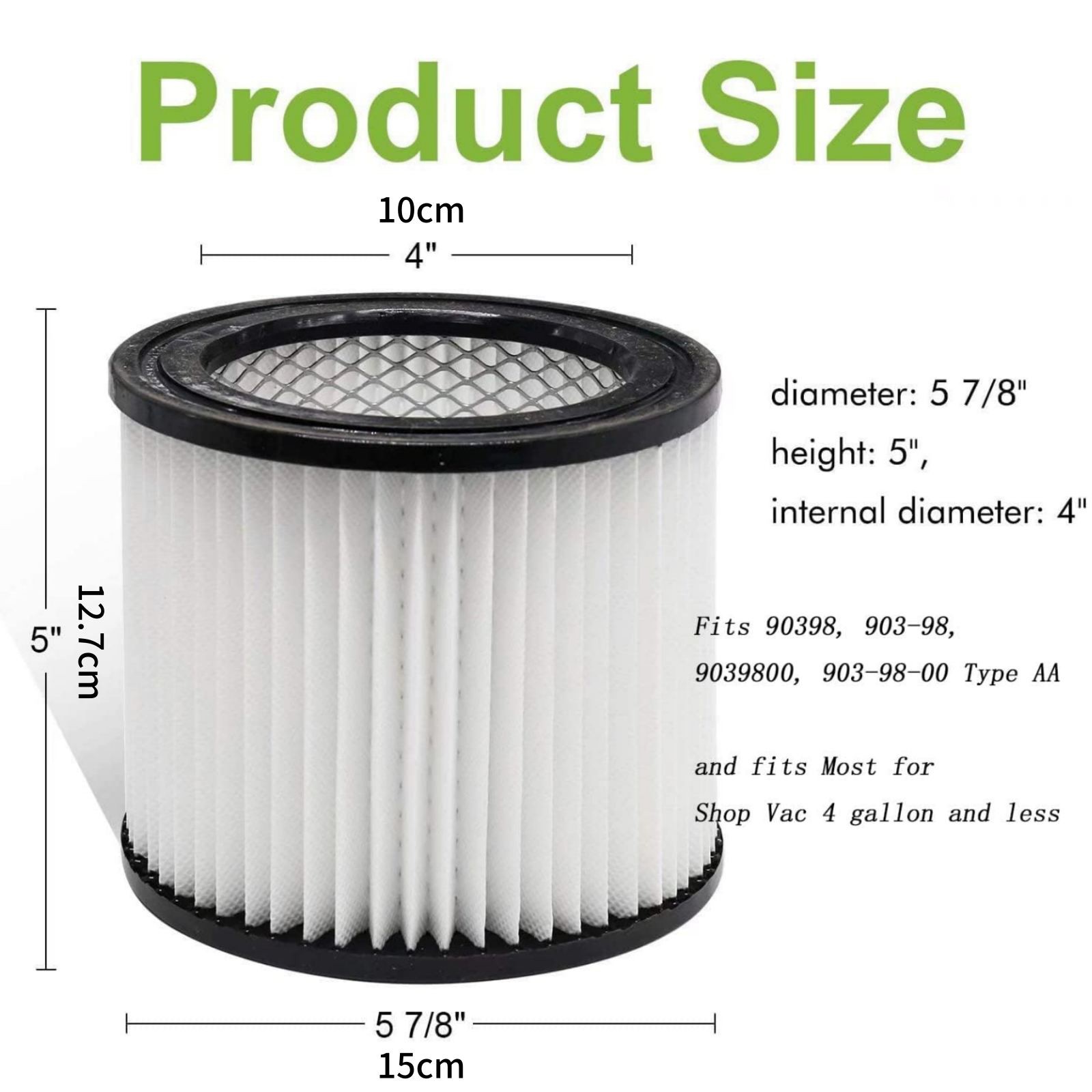 90398 Vacuum Cleaner Filter For Shop-Vac 286-00-10, 962-15-00, 394-20-00