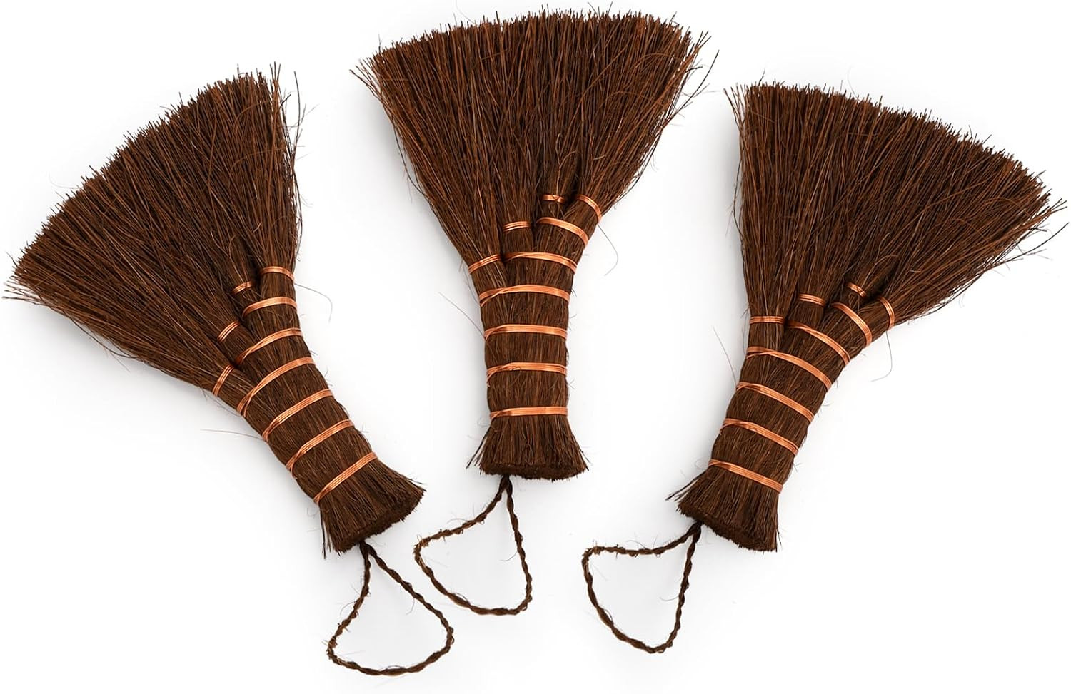 3 Pack Bonsai Broom Brush, Natural Straw Broom with Embroidery Nylon