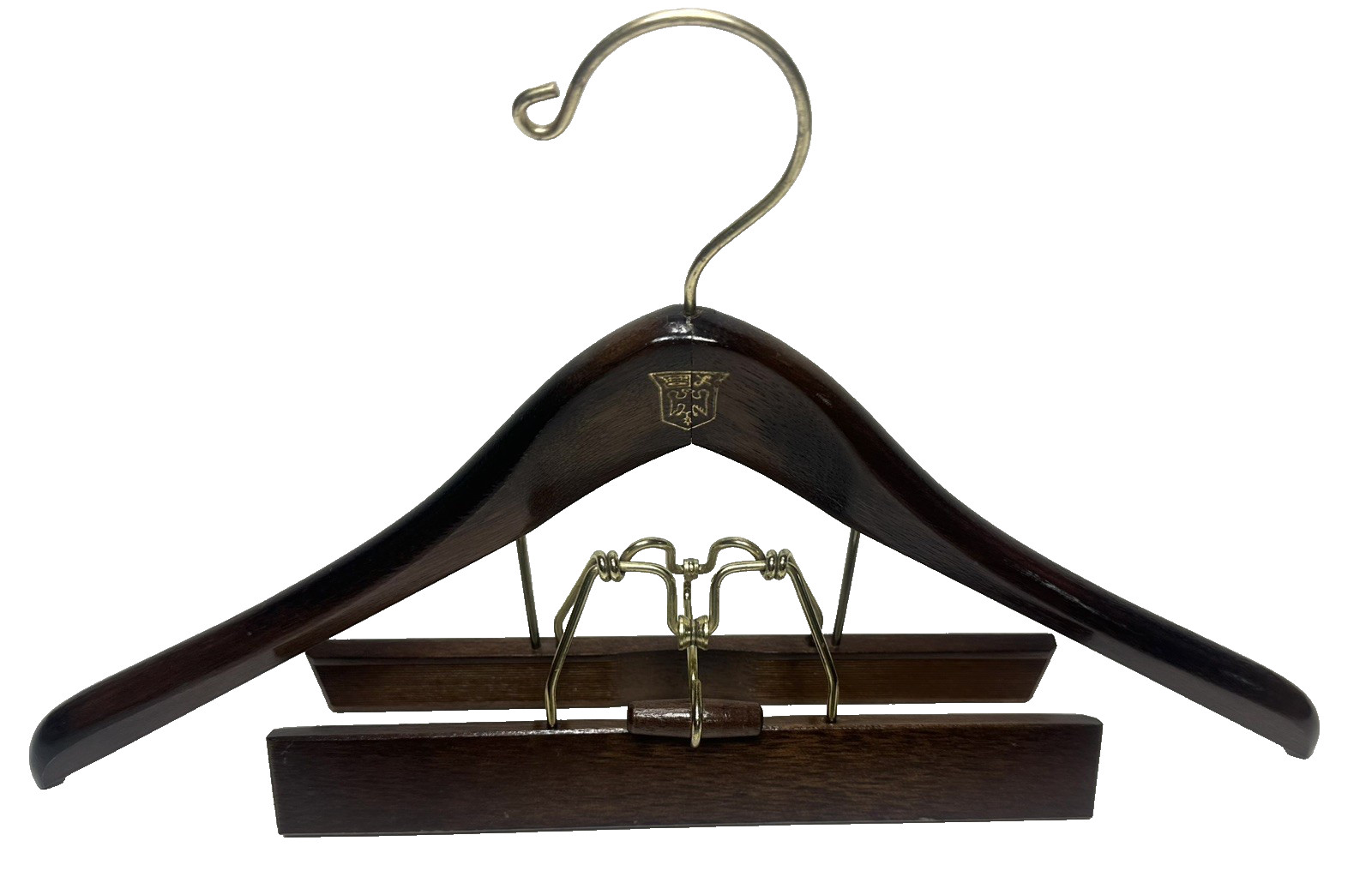 Set of 3 17.5″ Lee/Rowan Deluxe Hard Wood Contour Combination Suit Hangers