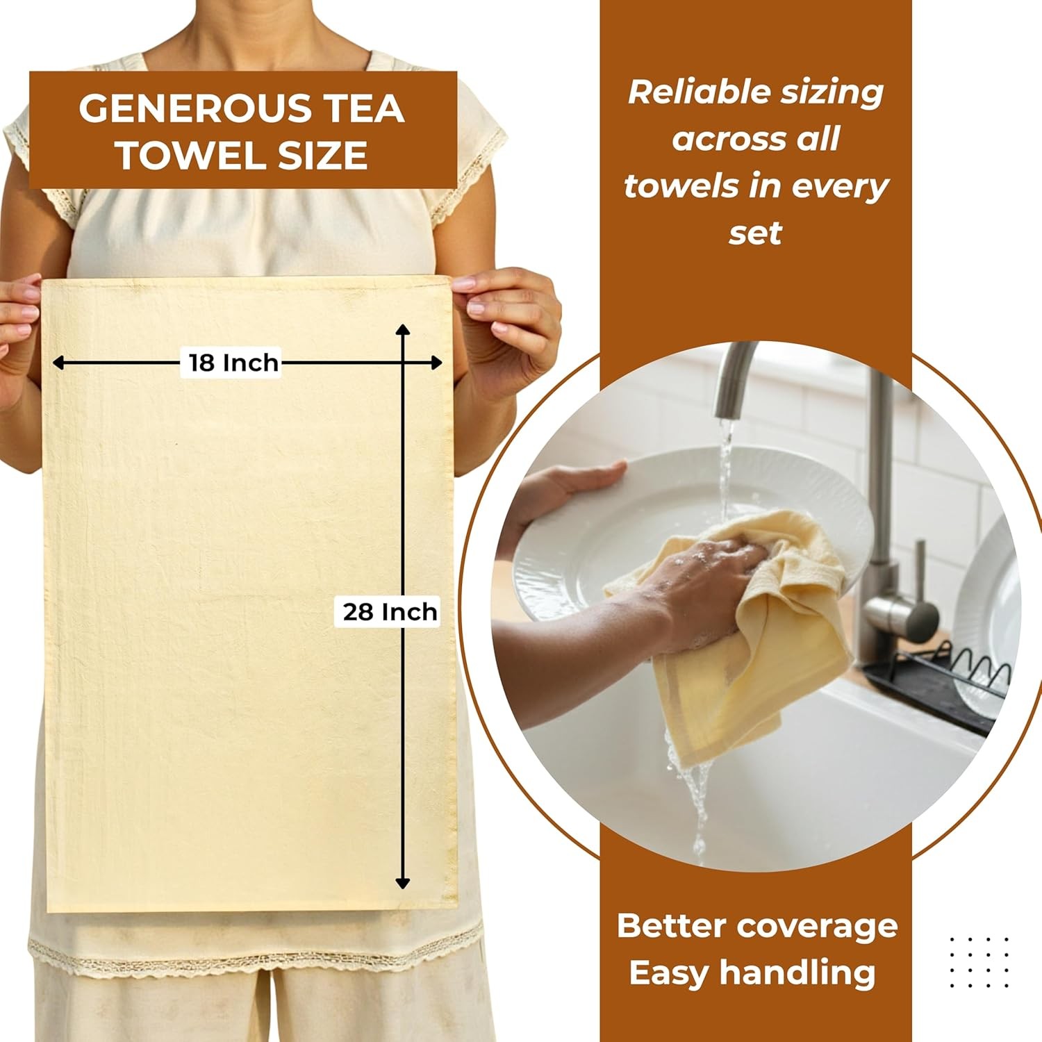 Natural – Blank Plain – Linen Tea Towels For Kitchen – For Crafting Embroidery