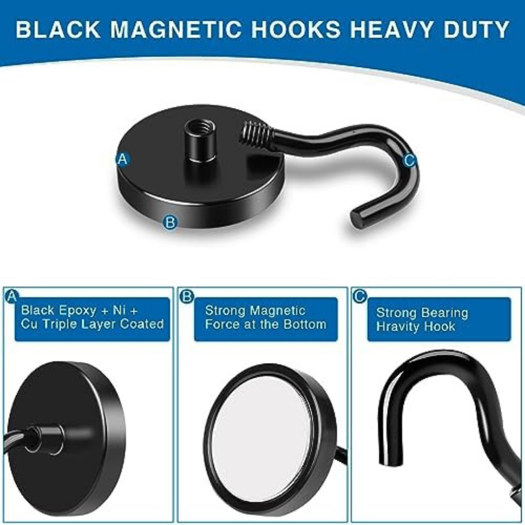 10 Pack LBS Heavy Duty Magnetic Hooks Magnet Hook for Hanging, Strong Magnetic