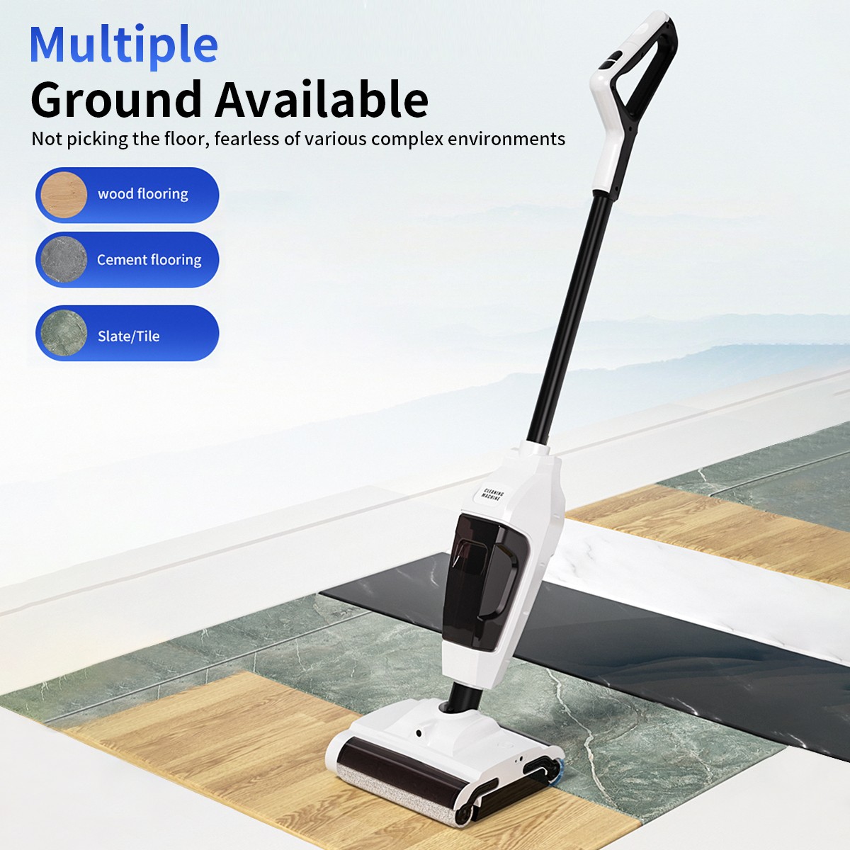 3 In 1 Household Floor Scrubber Wireless Handheld Electric Mop