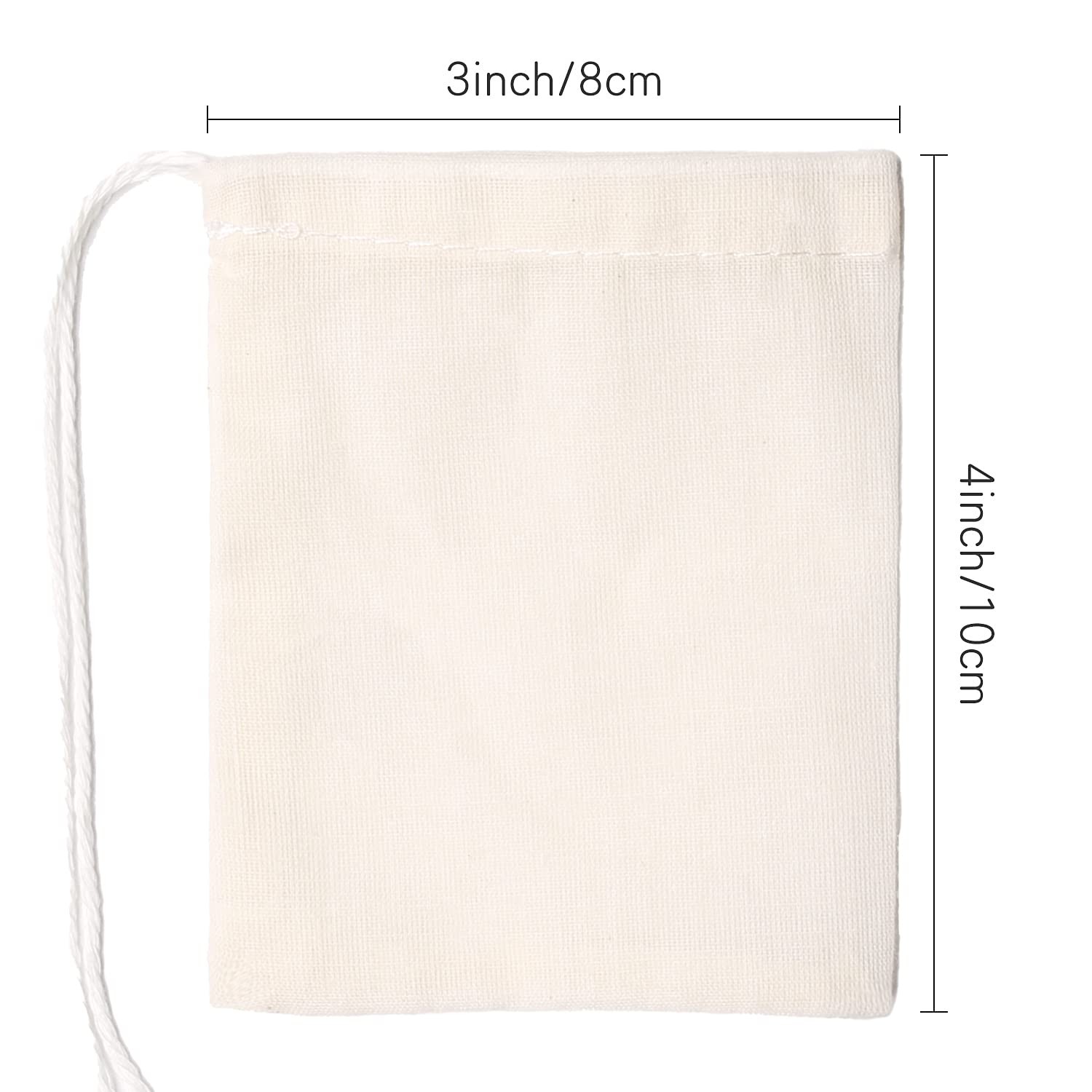 Limko Cotton Bags Muslin Sachet 10 Count (Pack of 1), 3×4 Inch 10 Pack