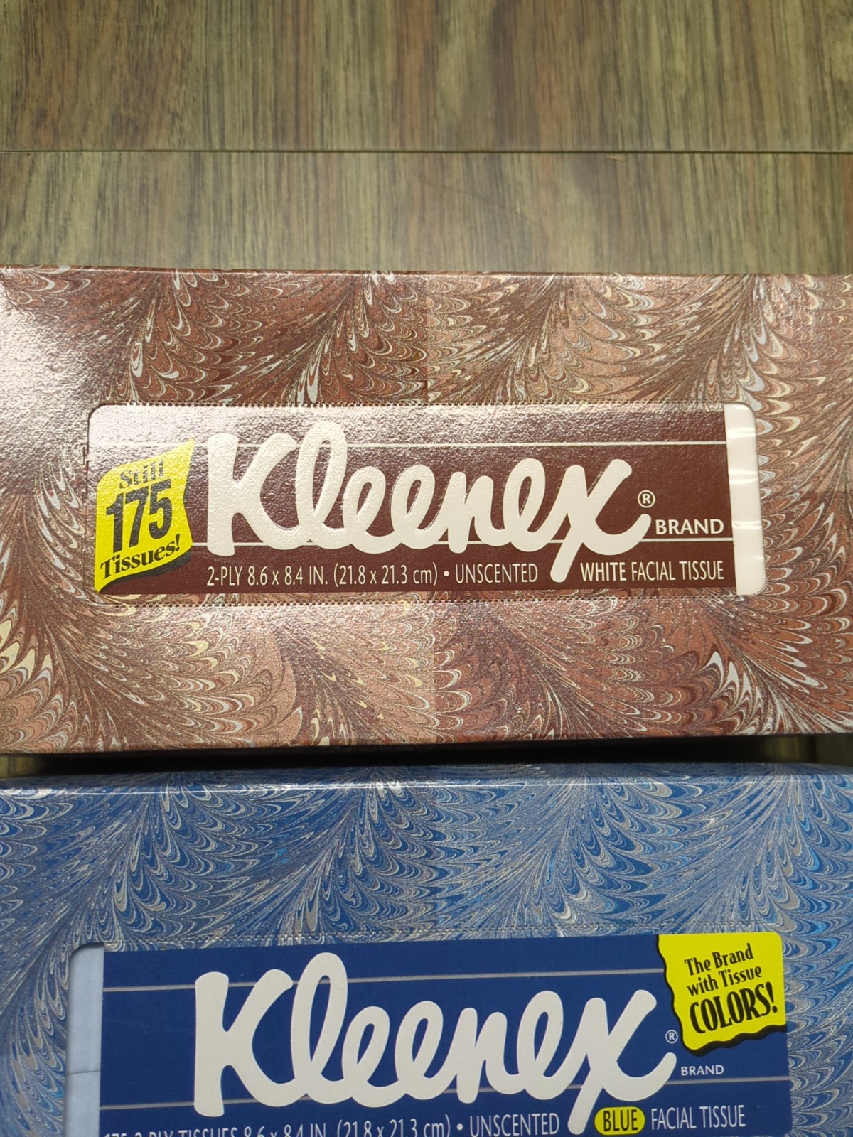 Vintage 1996 Pink blue White Kleenex Tissue 175 Tissues 2-ply unopened boxes