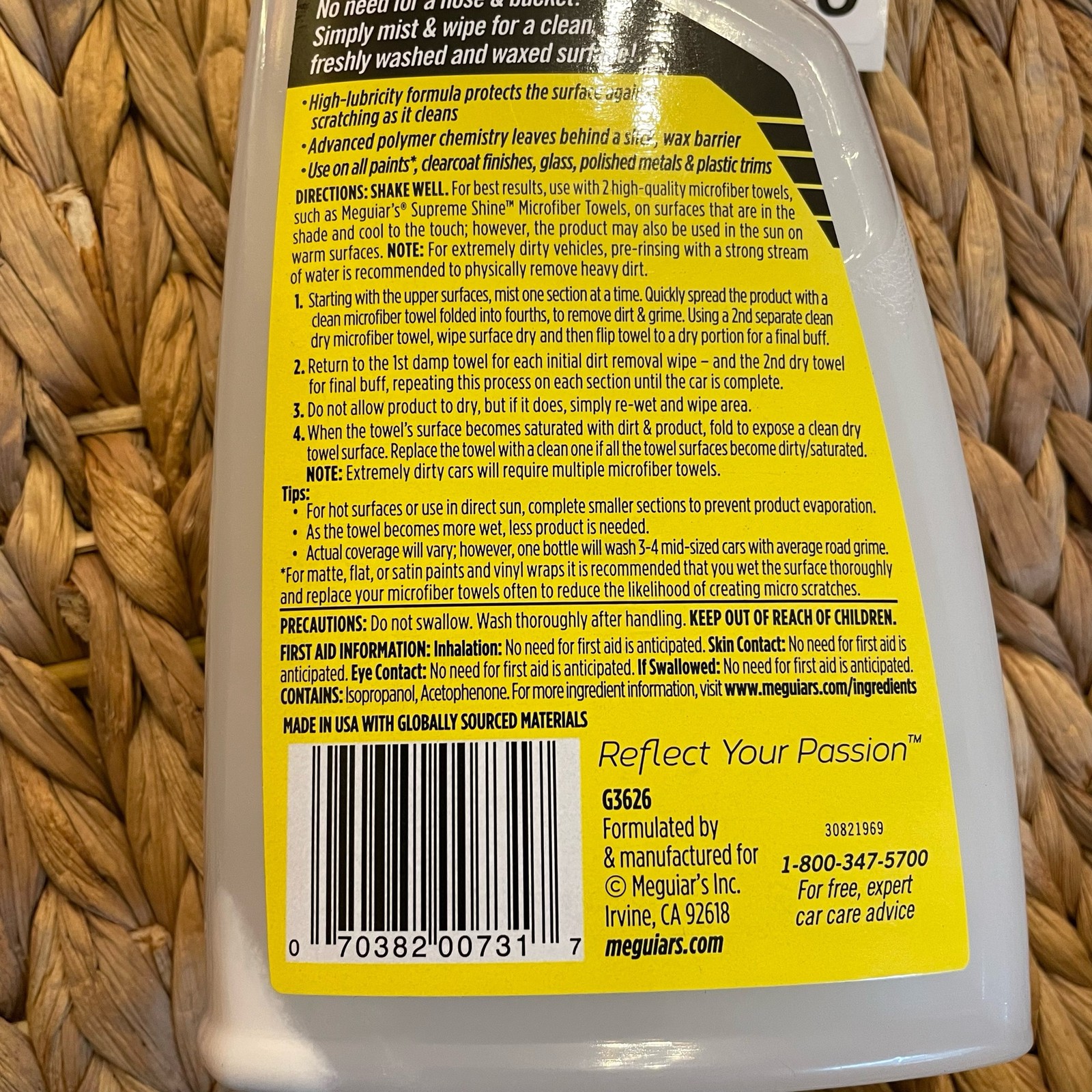 ✅Meguiar’s Ultimate Waterless Wash & Wax Spray G3626 26 oz #️⃣0560