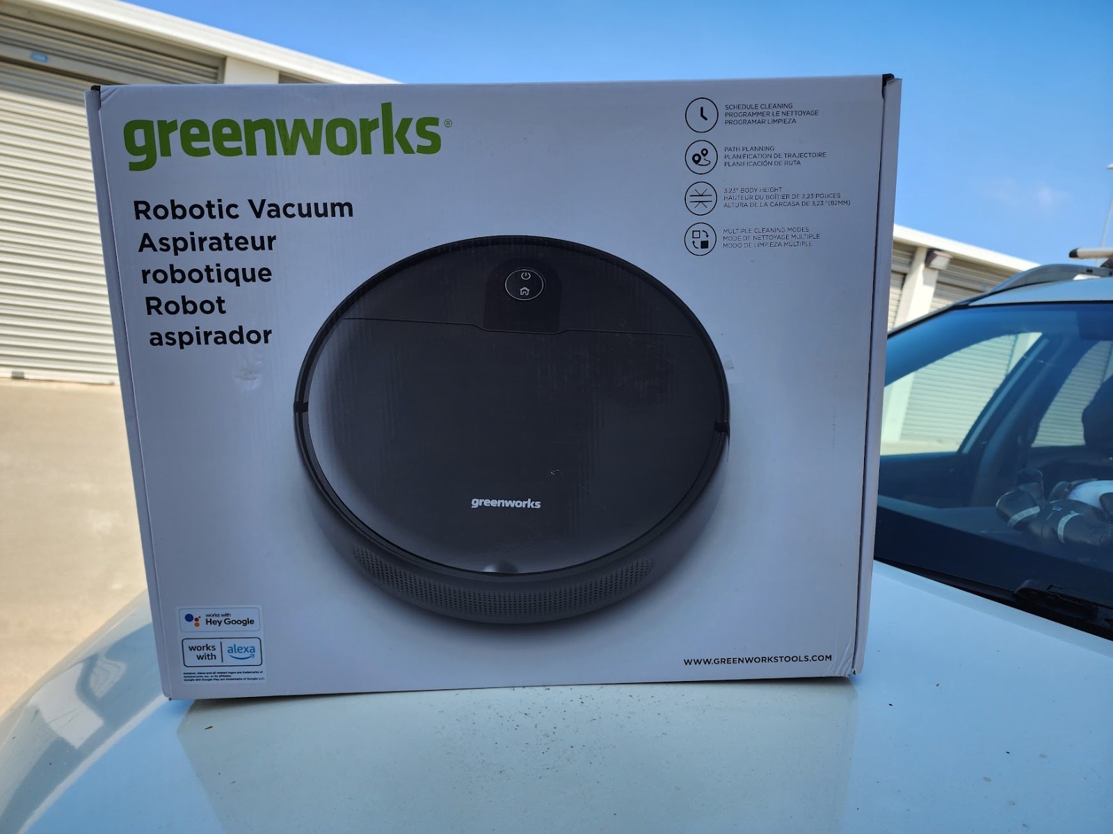 Greenworks Robot Vaccum GRV-1010, Max 2200 PA 3.23 inch Height Smart App Control