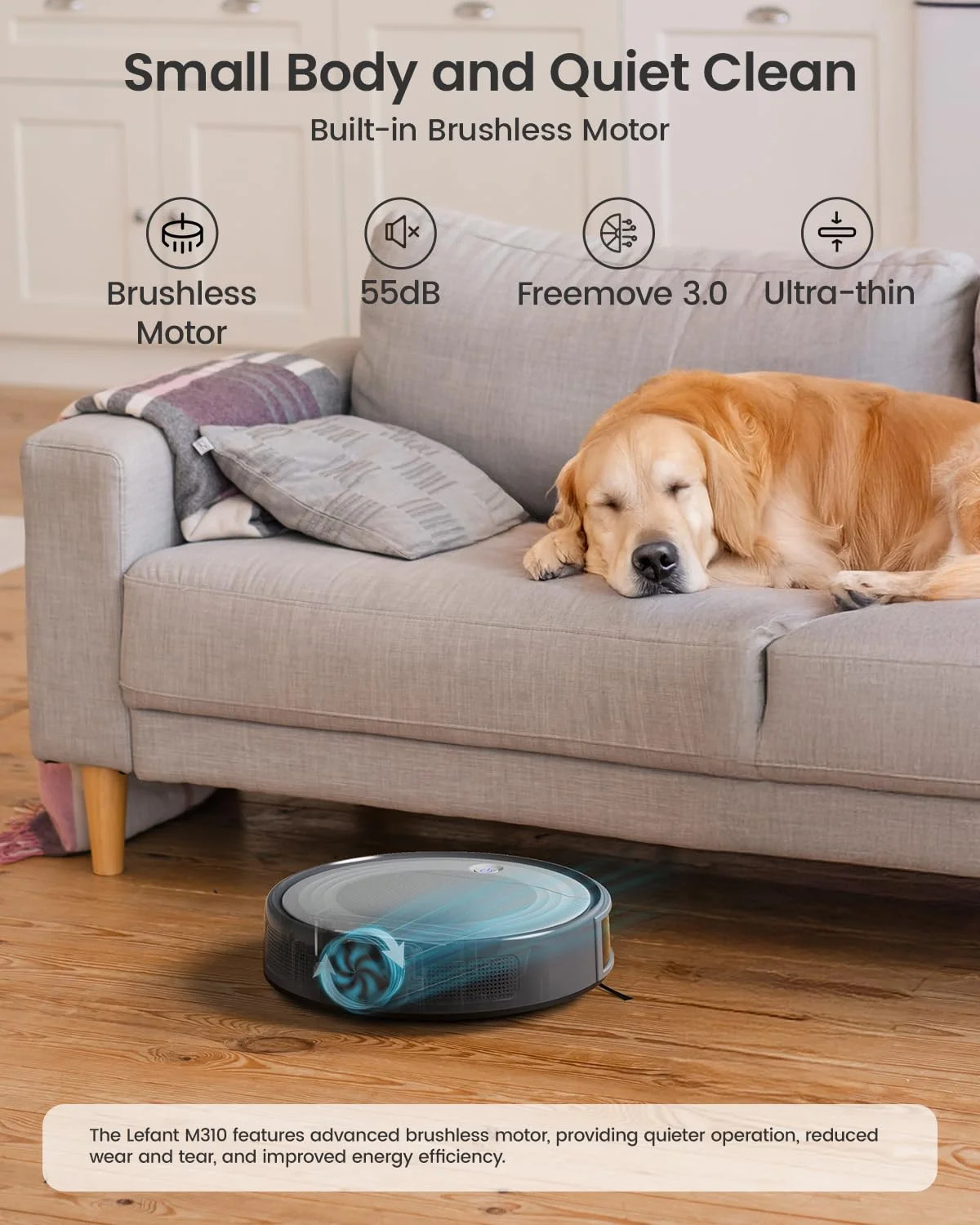 Lefant Robot Vacuum Cleaner, 4500Pa Suction, PSD Obstacle Avoidance, WiFi App