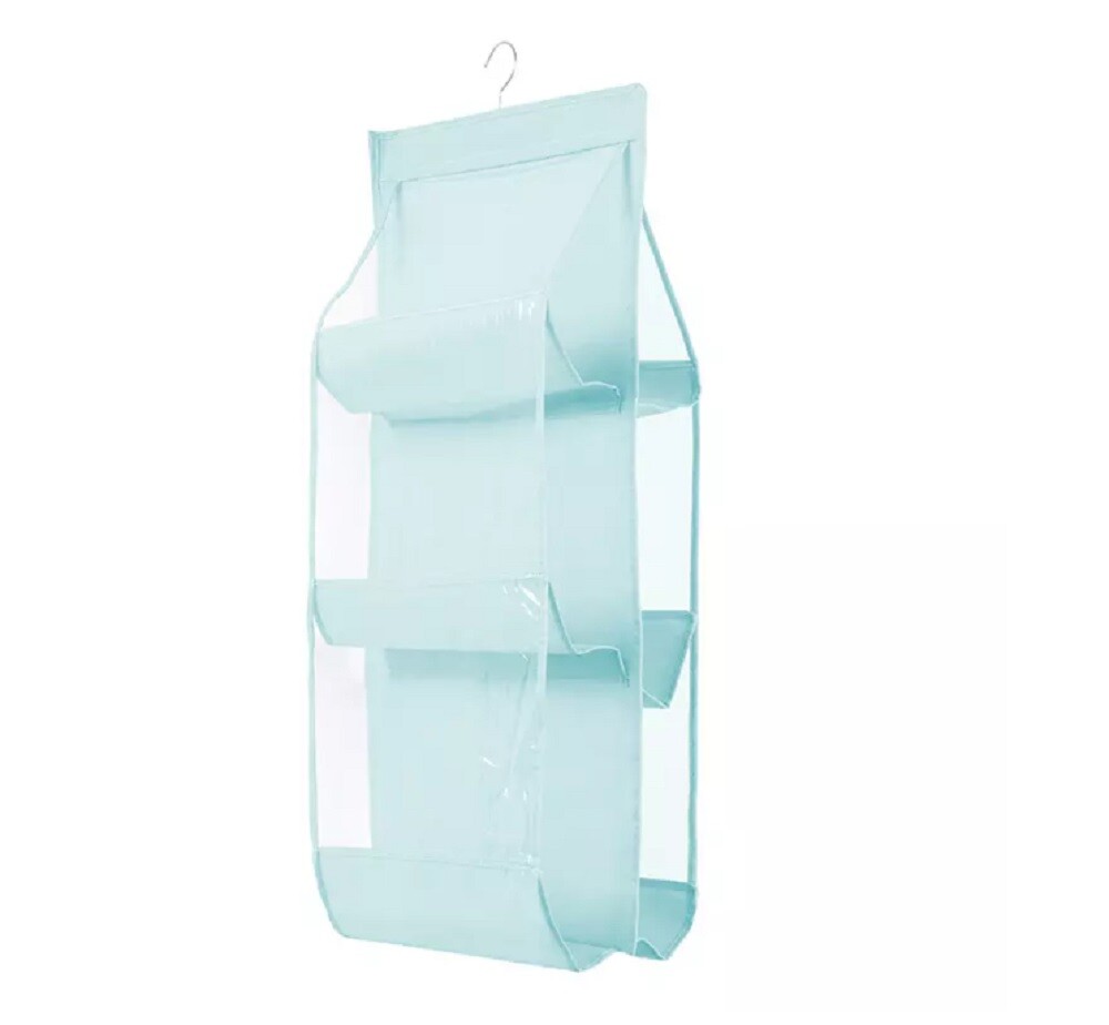 Hanging Handbag Organizer for Wardrobe – 6 Pocket Shelf Bag Storage Holder