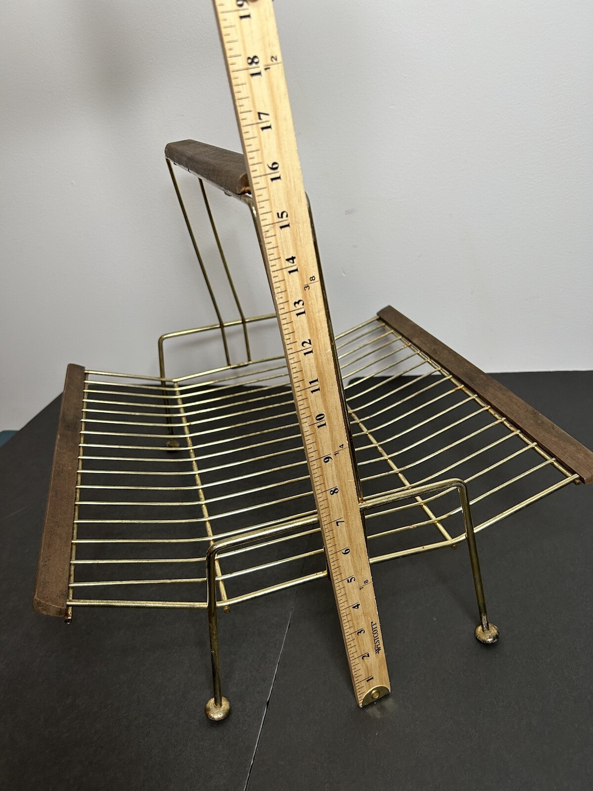 vintage magazine rack Wood And Metal / Mid Century Decor