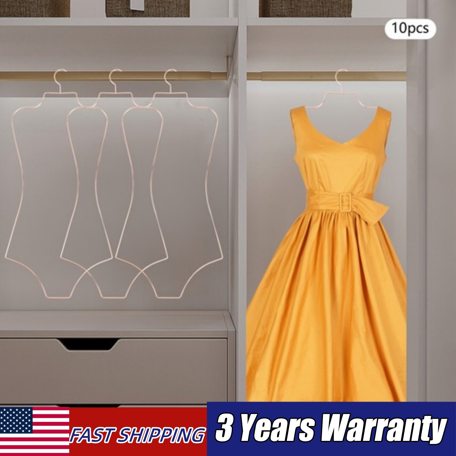 10 Pack Body Shape Display Hangers Metal Wire Bathing Suit ROSE gold Hangers