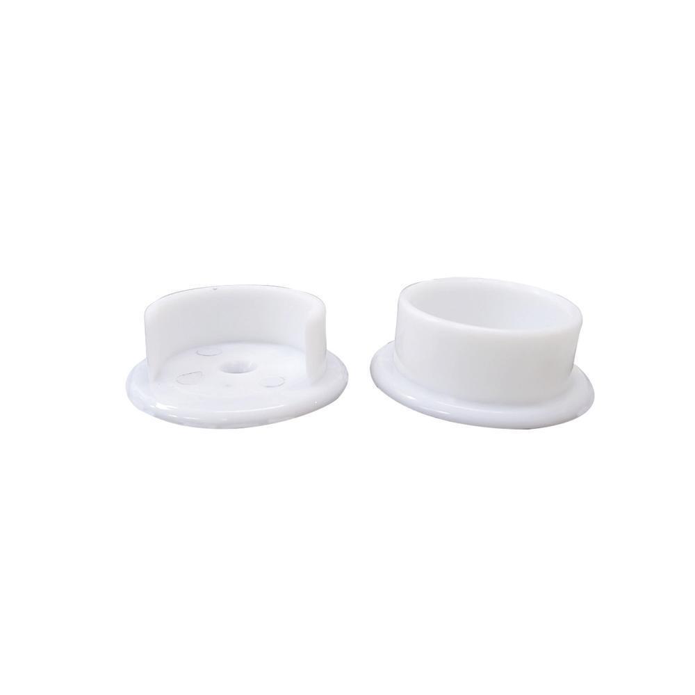 1-3/8″ White Plastic Closet Rod Socket – 1 Set with Mounting Screws