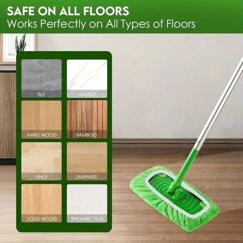 4 Pack Reusable Mop Pads Microfiber Absorbent Cleaning Replacement Pads