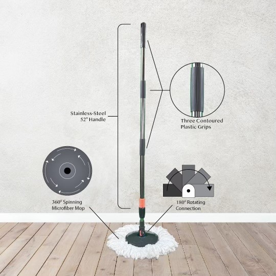 Easy Spin Microfiber Spin Mop and Bucket Set with Handle