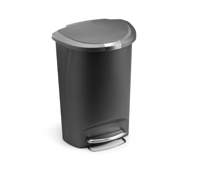 [BIG SALE] simplehuman 13 Gal Semi-Round Step Trash Can Grey Plastic