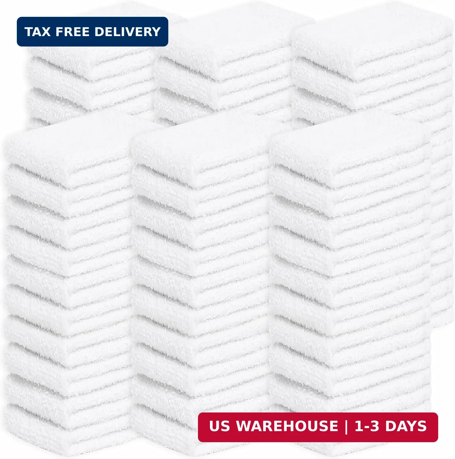 Looperry White Terry Cloth Rags (60 Pack Bulk) 13″x13″ Inches Commercial Grade D