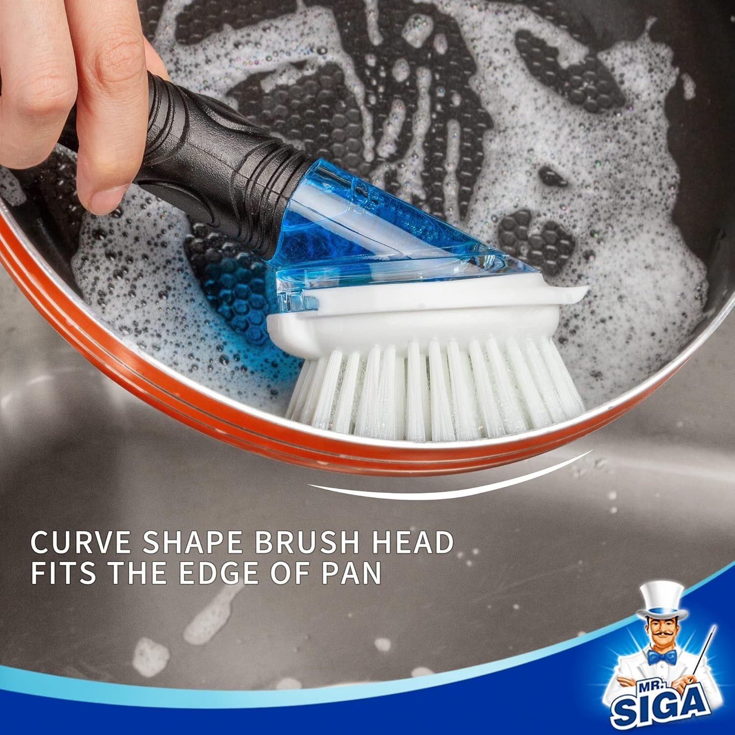 Ergonomic Soap Dispensing Dish Brush and Holder – Ideal for Effortless Cleaning