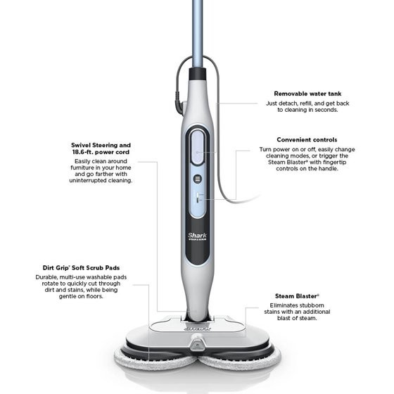 Shark Steam & Scrub Steam Mop, with Steam Blaster Technology, Scrubbing and Sani