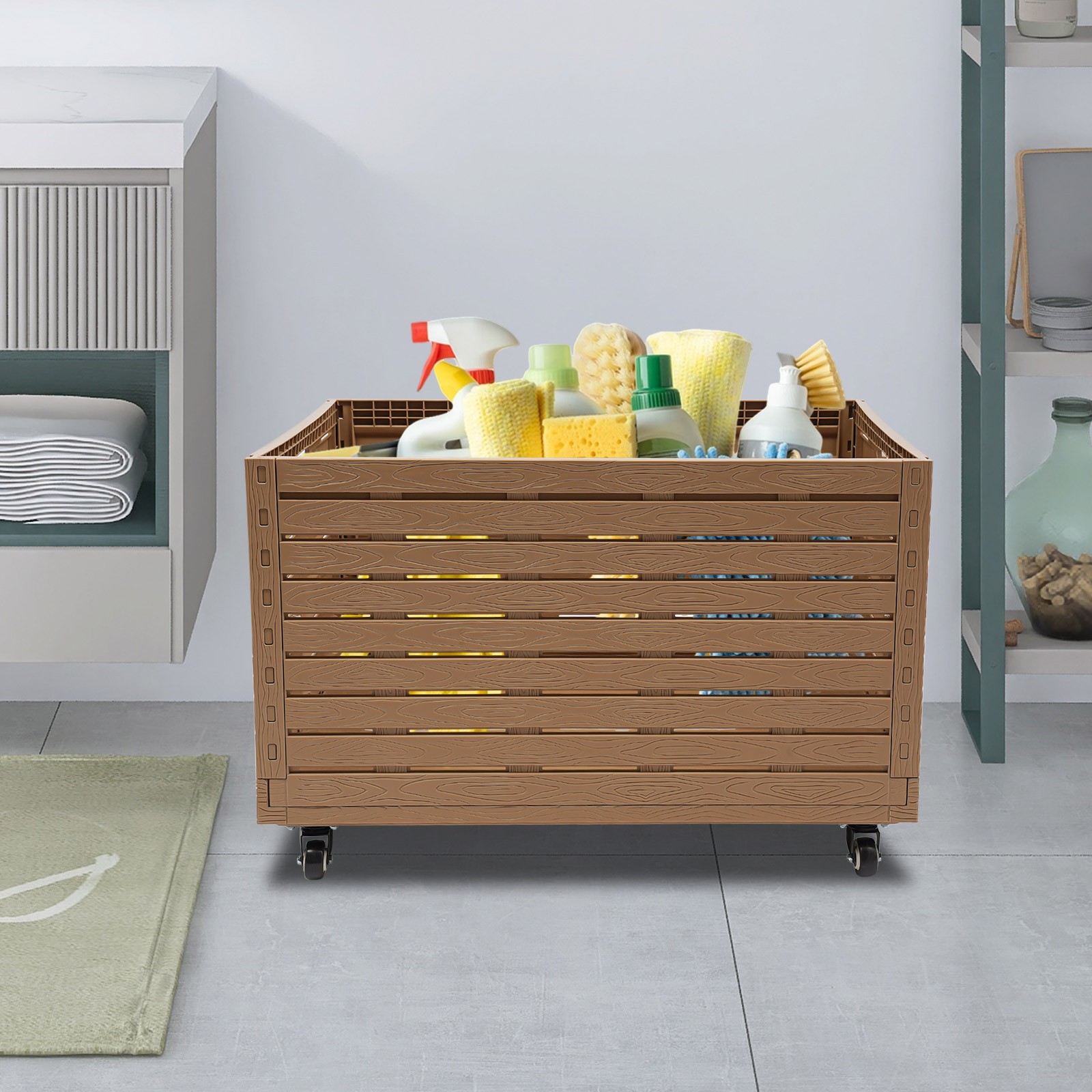 Large Capacity Folding Storage Collapsible Plastic Vegetables And Fruits Baskets