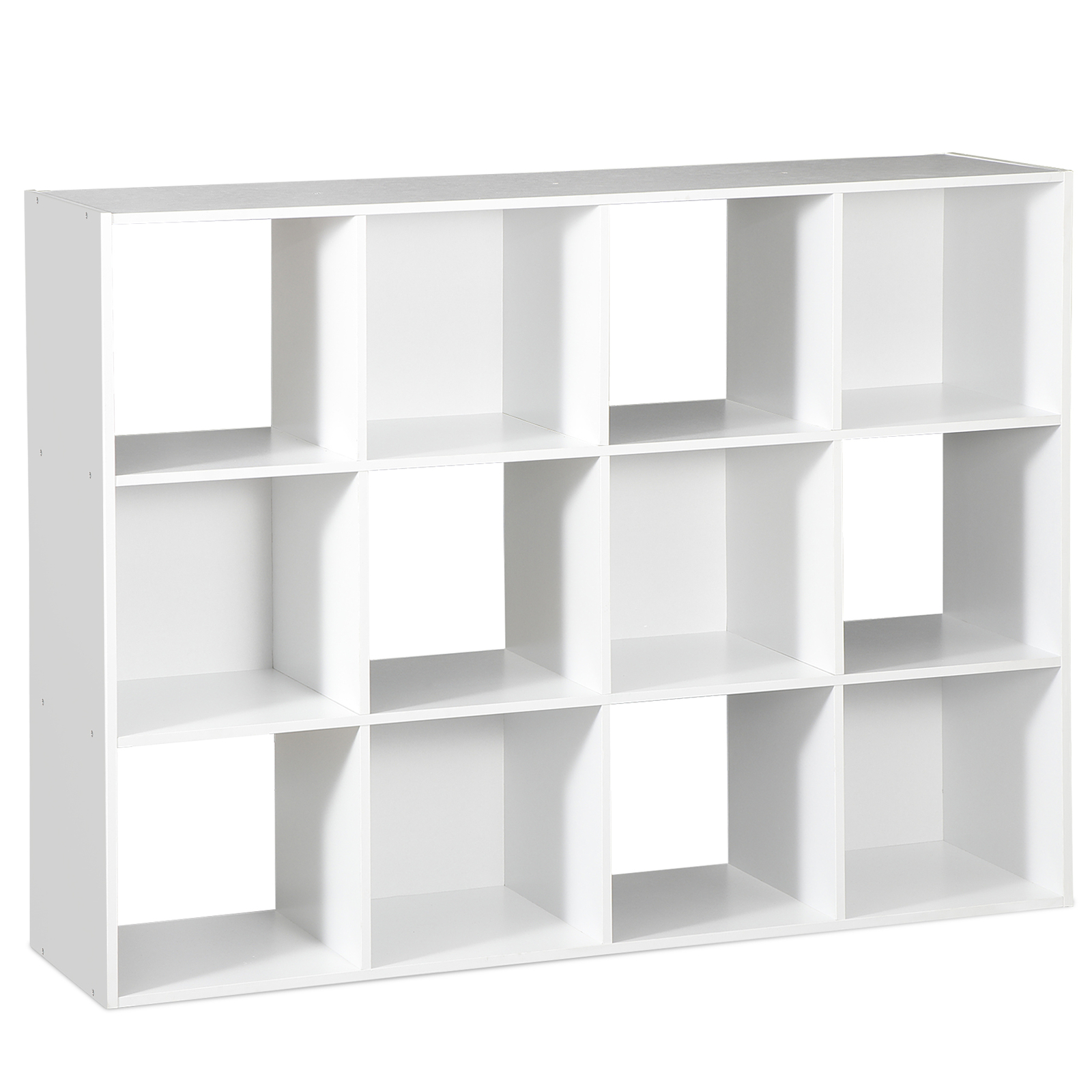 3 Tier Bookshelf 12 Cube Storage Organizer Wood OpenShelf Bookcase Display White