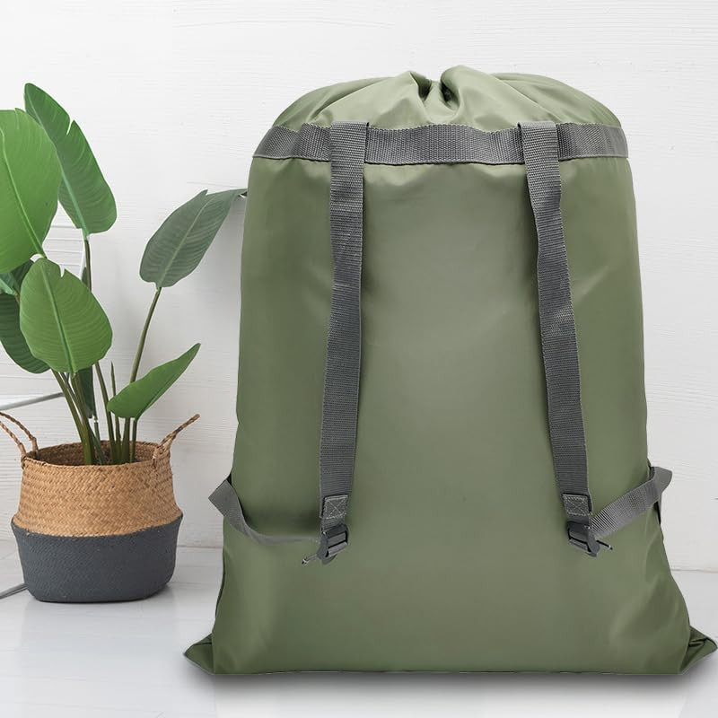 Laundry Bag Backpack, 27” X 34”Sturdy Laundry Bag with Shoulder Straps Drawstrin