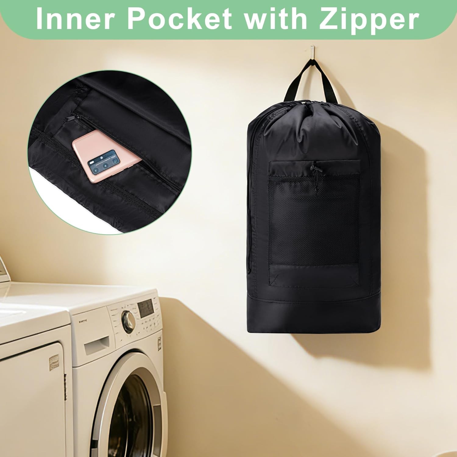 Extra Large Laundry Bag Backpack Heavy Duty Washing Clothes Drawstring 13×29″