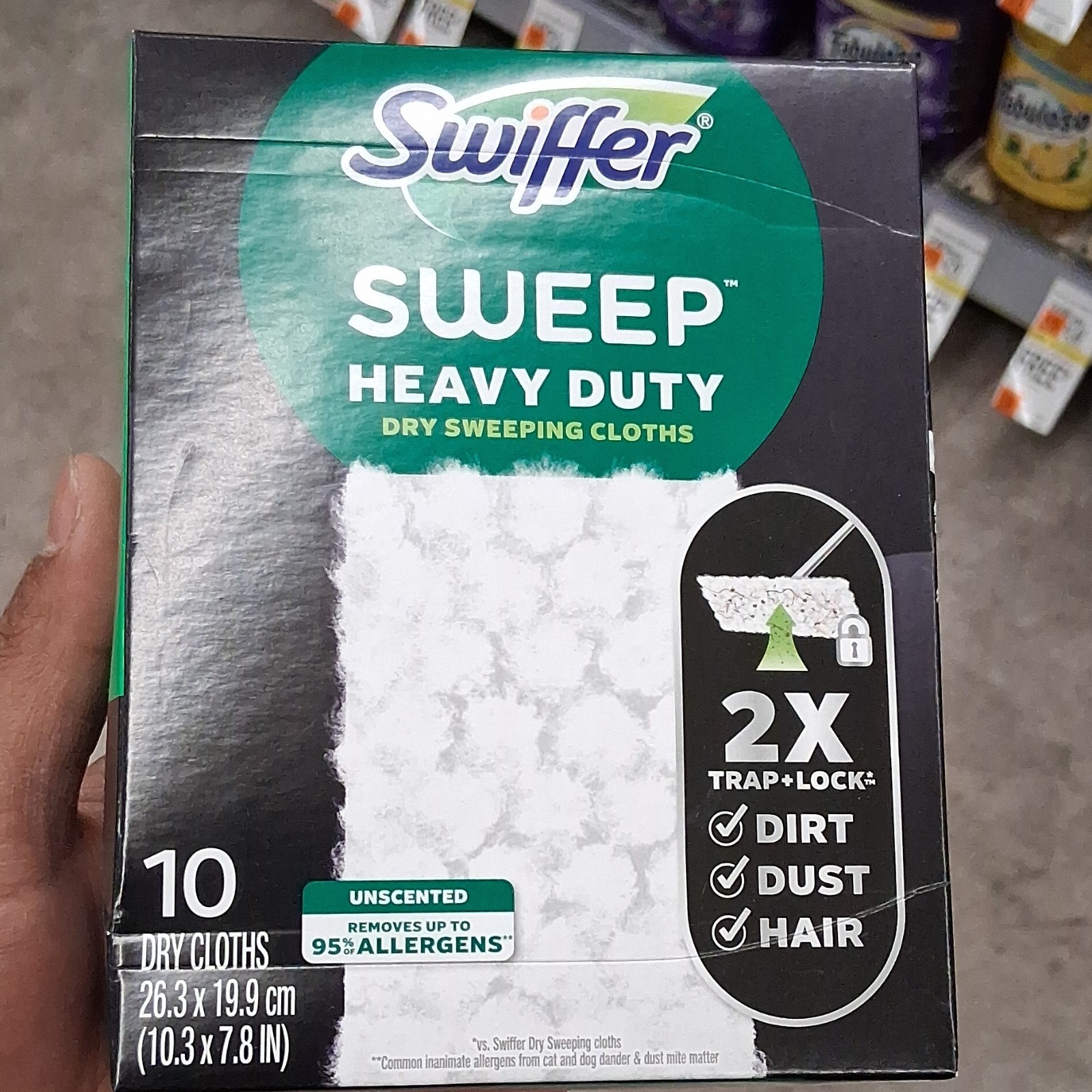 Swiffer Sweep Heavy Duty Unscented Dry Sweeping Cloths White 10 Pack 10.3×7.8 in