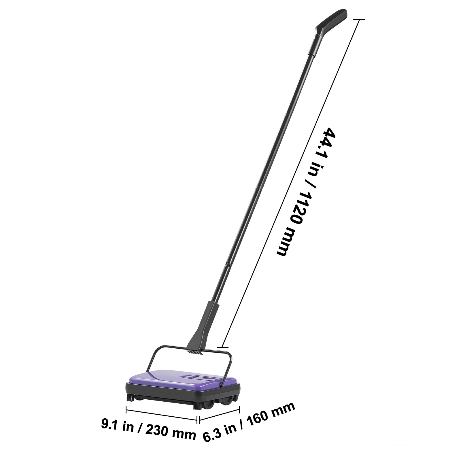 Carpet Floor Sweeper Manual 6.7 inch Width Sweeping Paths Non Electric