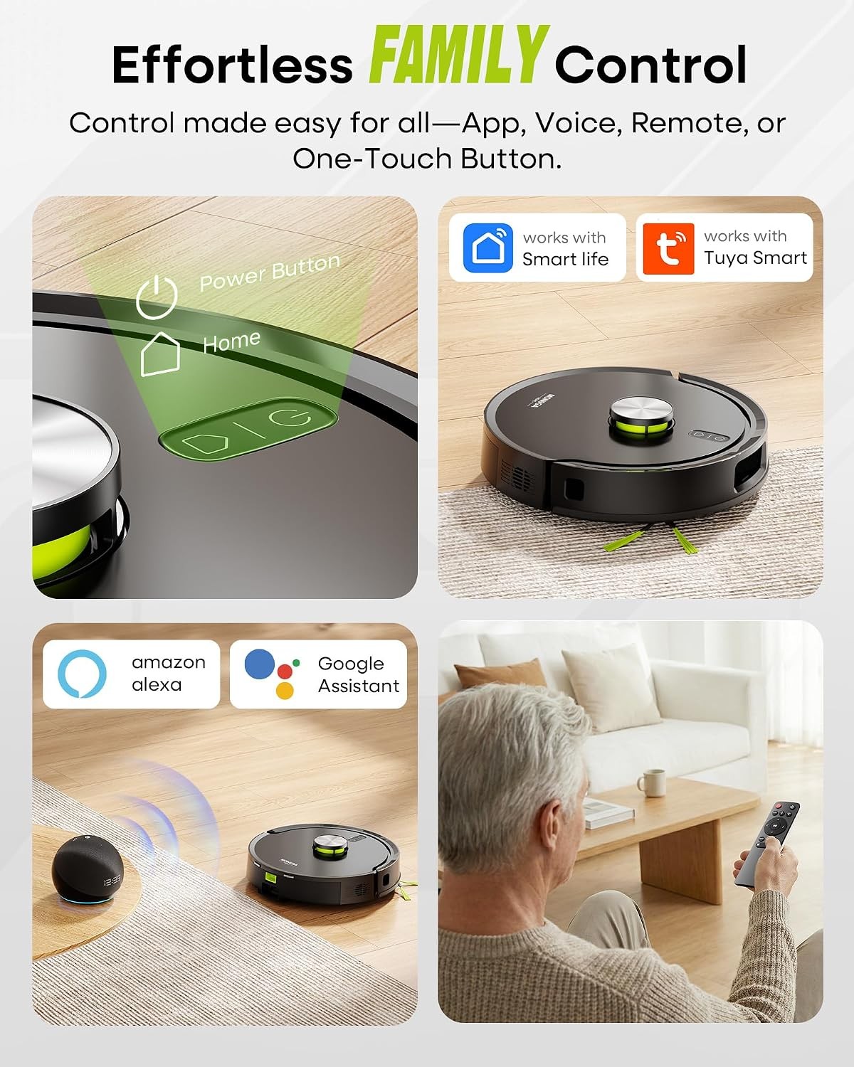 MONSGA Robot Vacuum Mop Self-Empty 8000Pa LiDAR Pet Hair App Voice Control