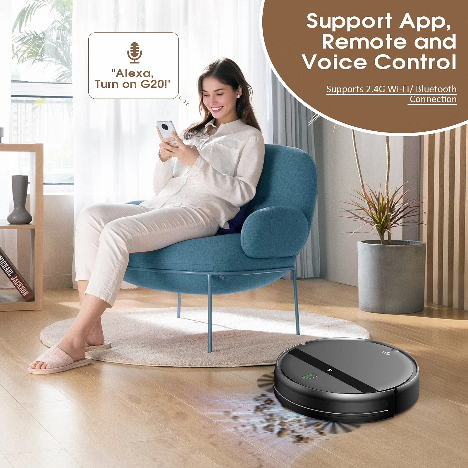 Robot Vacuum Cleaner G20 Vacuum and Mop Combo for Pet Hair Hard Floor, Wifi/Alex
