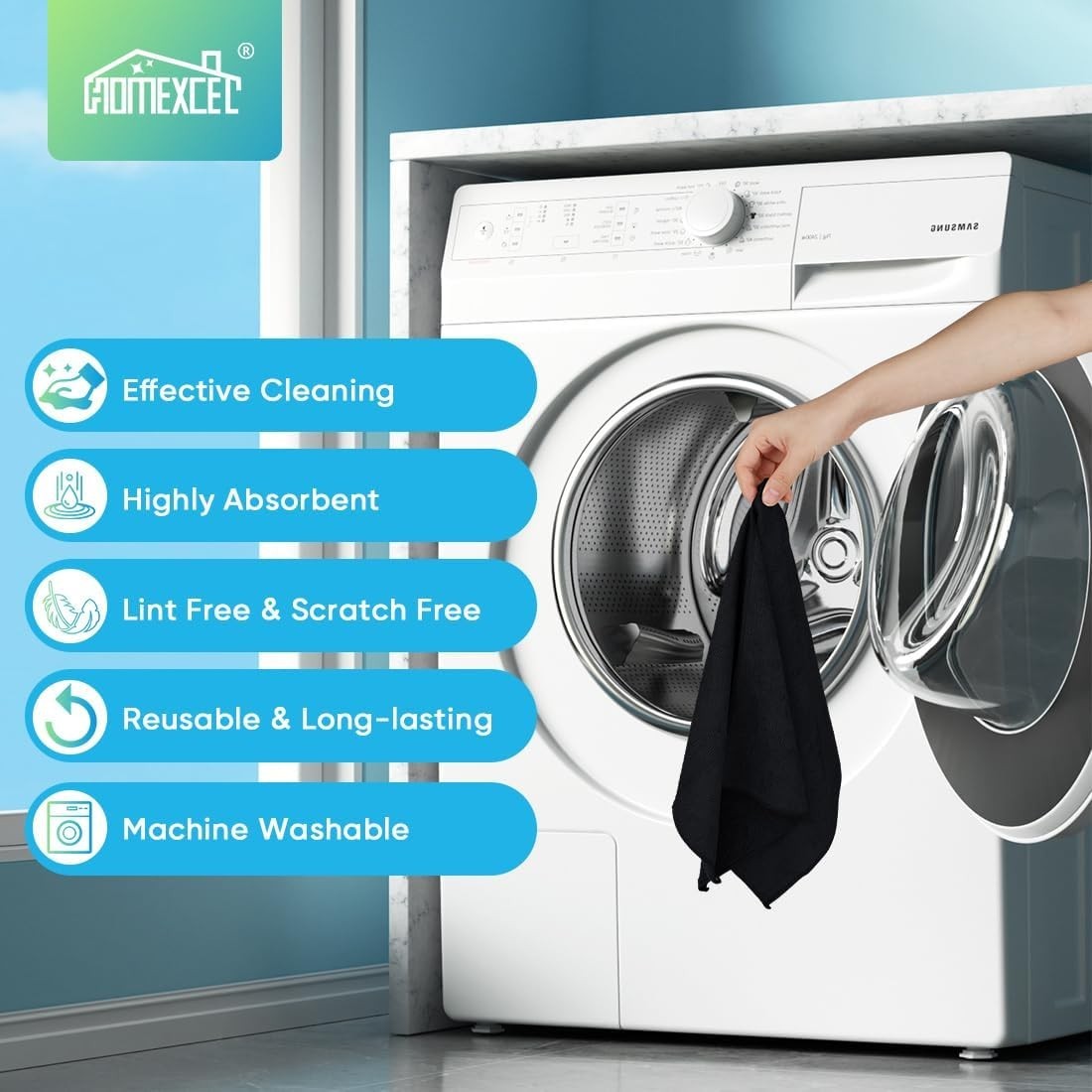 Effortless Cleaning with 24 Pack Micofiber Towels – Efficient 11.5”x11.5” Rags