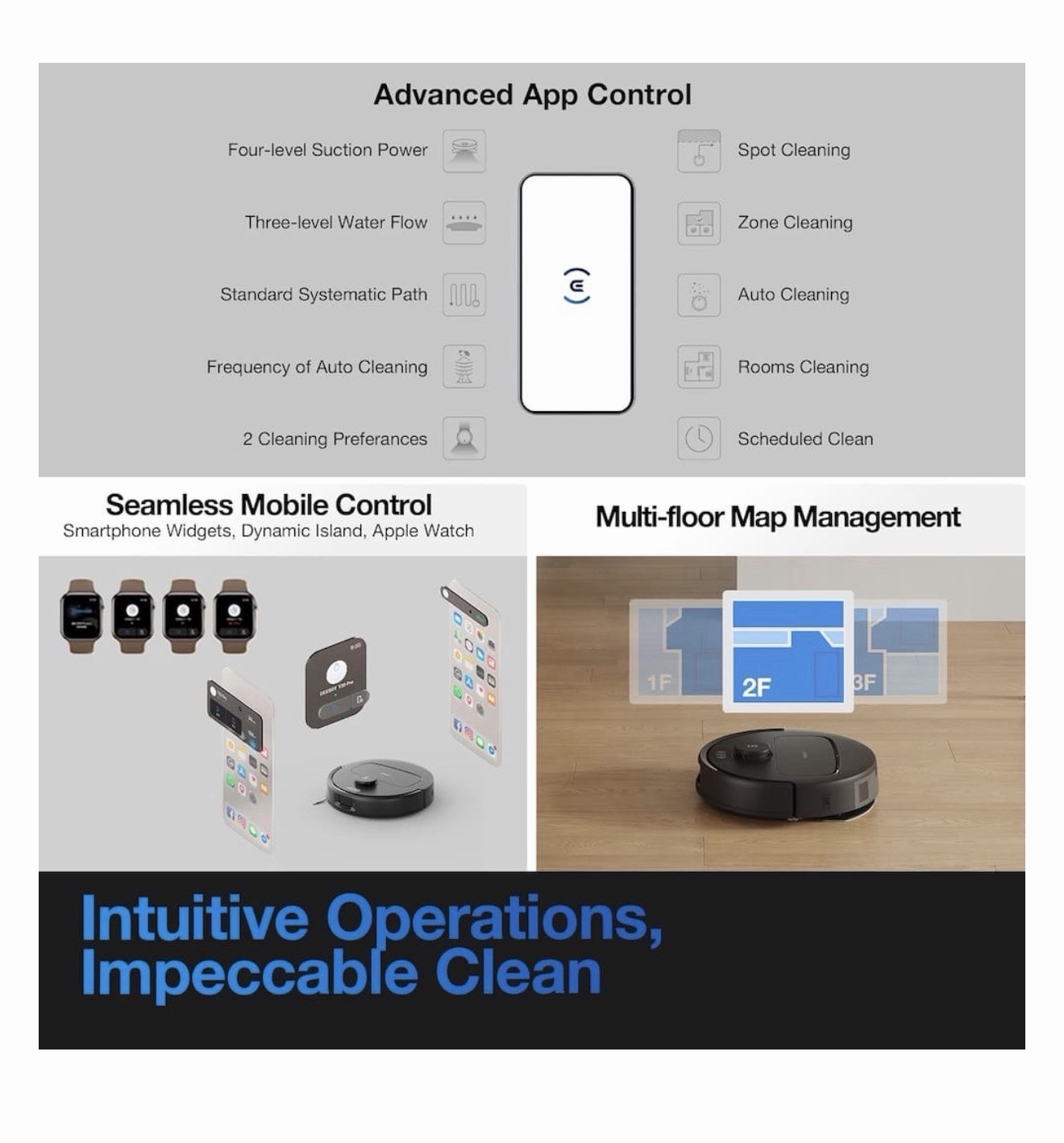 ECOVACS DEEBOT N20 Plus Robot Vacuum and Mop,with Bagless Self Emptying Station