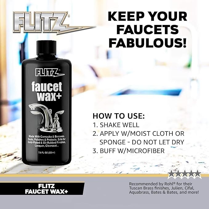 Flitz Faucet Waxx Plus – 7.6oz/225ml Bottle PW02685 (SEE VIDEO)