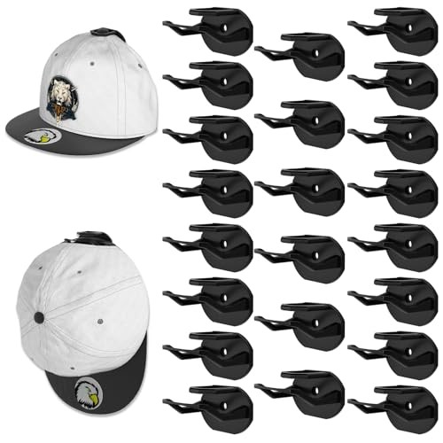 22 Pack Adhesive Hat Hooks for Wall, Super Strong Hat Rack for Black 22Pack