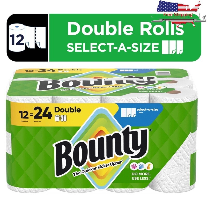 Select A Size Paper Towels 12 Double Rolls 82 Sheets Absorbent Durable Cleaner