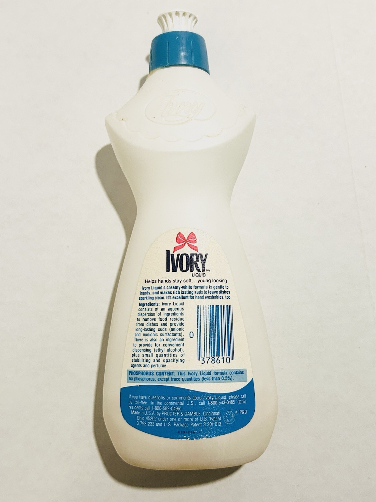 Vintage Ivory Liquid Detergent Dish Soap Fabric Cleaner Pink Bow Small 12 oz