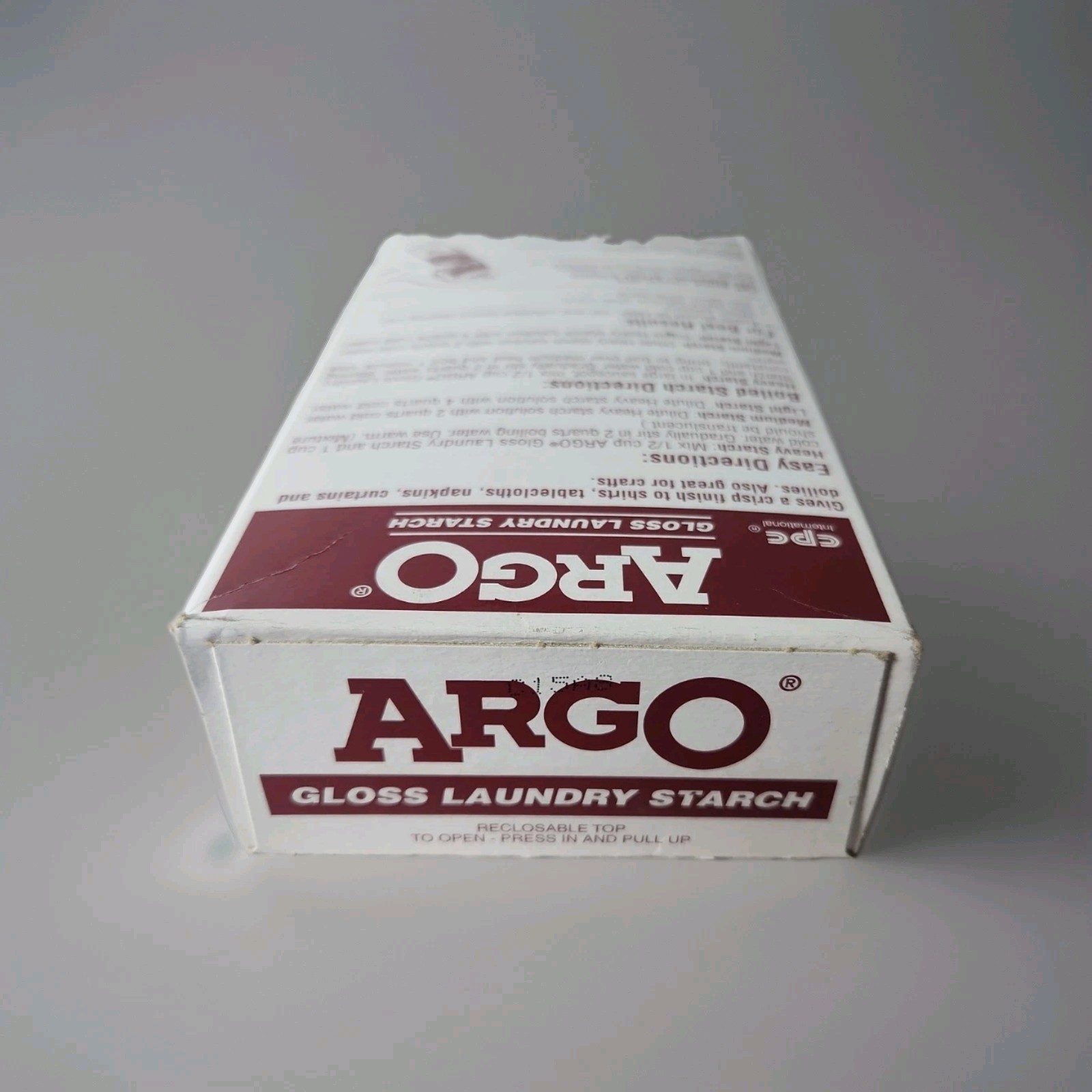 (1) New ARGO Gloss Laundry Starch Red 16oz Box – Discontinued NOS