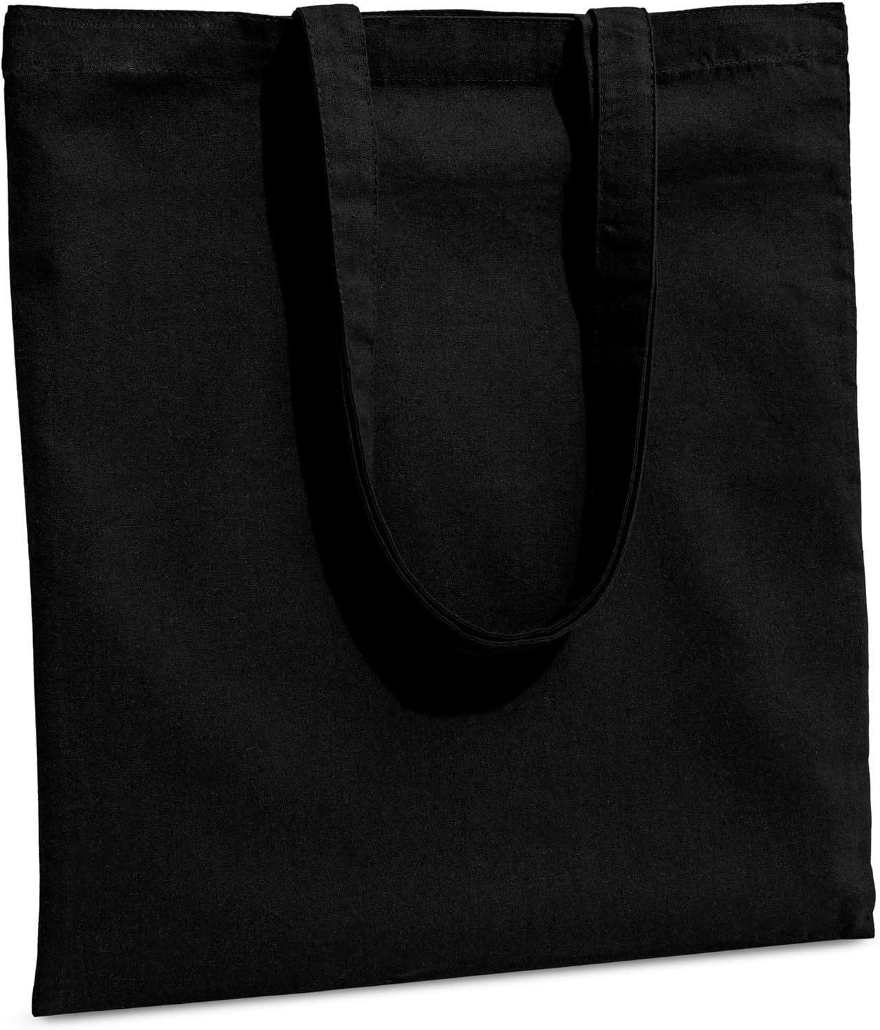 (Not Made in China) Canvas Tote Bags Black, 15″X16″, Bulk Organic Cotton Reusabl