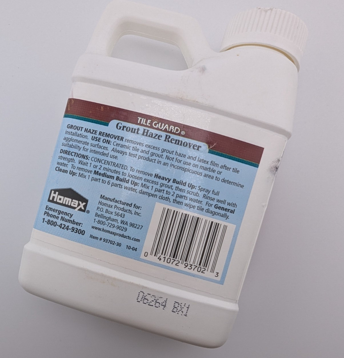 Homax Tile Guard Grout Haze Remover Concentrated 1 Pint (473ml) New, Sealed