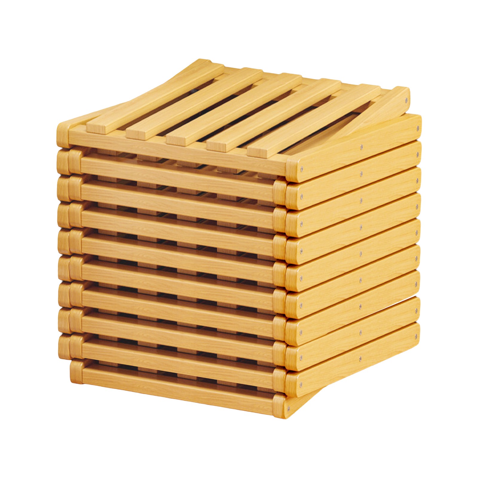 Bamboo Shoe Rack, Foldable Storage Rack, Space Saving Standing Shoe Organizer