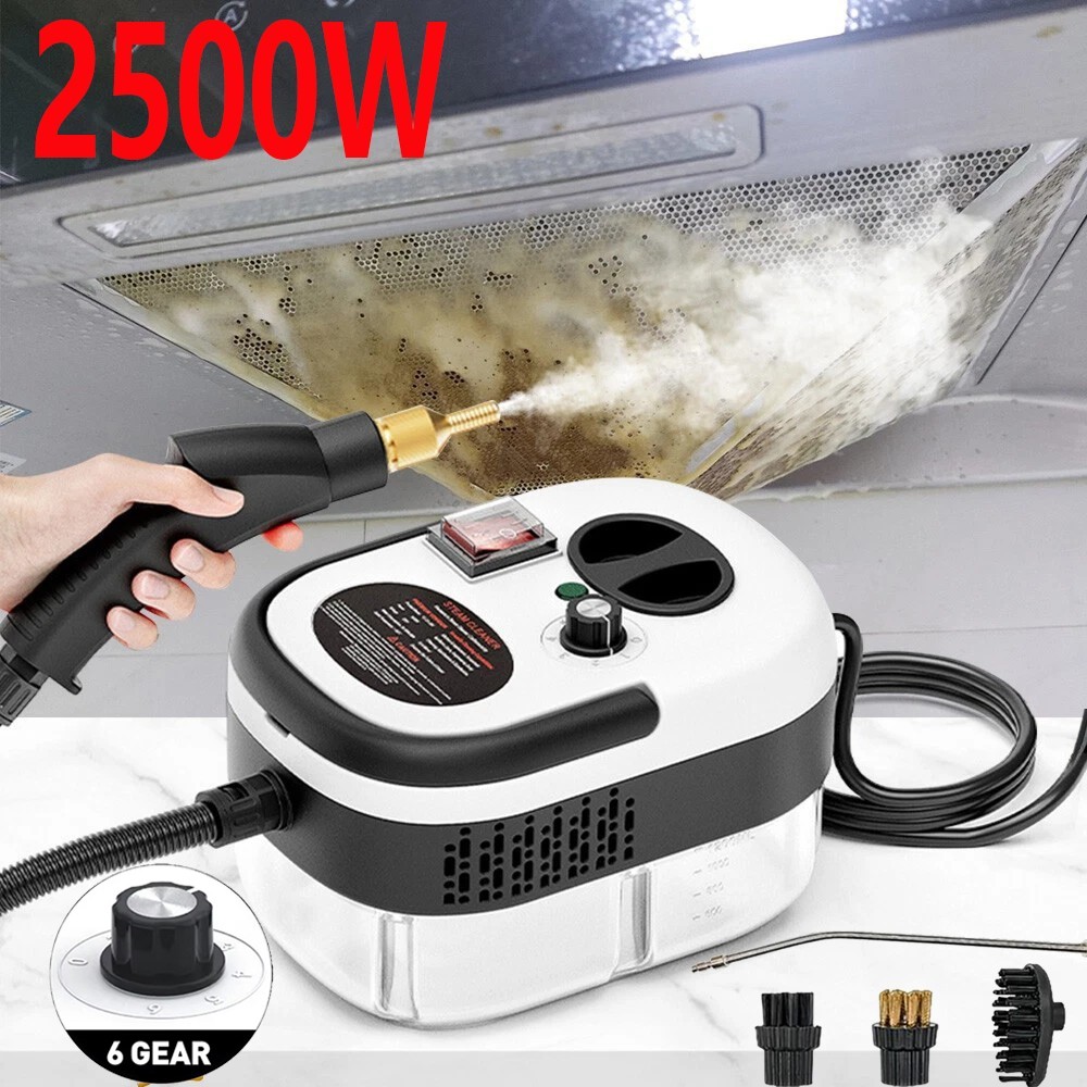 2500W High Pressure Steam Cleaner Handheld Portable 6 Brush Car Home Kitchen NEW