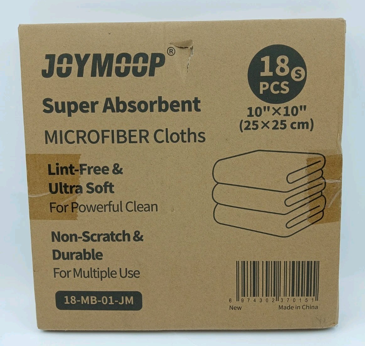 18 Pack Joymoop Super Absorbent Resuable 10″×10″ Microfiber Cloths