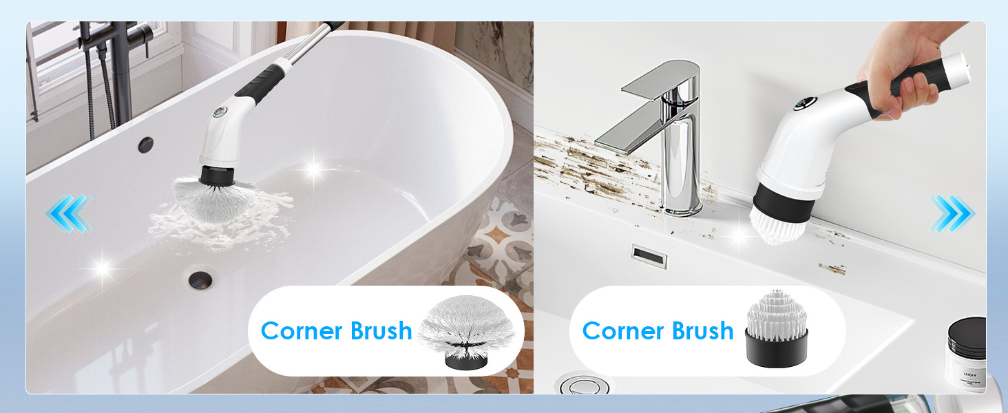 Electric Spin Scrubber, Cordless Cleaning Brush with 180 Min Runtime, 3-Speed, 7